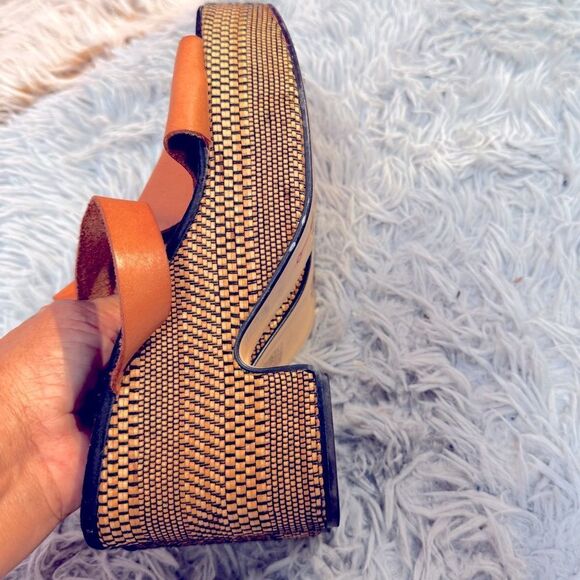 Free People Demi Platform Sandals Tan Leather Boho Sz 39 - Picture 7 of 9